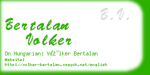 bertalan volker business card